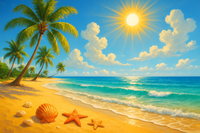 florida theme with sun and beach