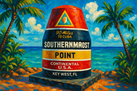 Stylized image of the buoy in the Southernmost Point of the Continental U.S.A