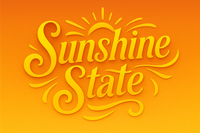 stylized text that says "sunshine state"